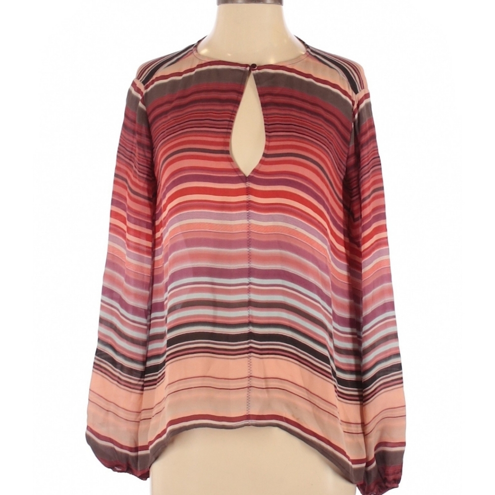 Michael stars 100% silk striped blouse